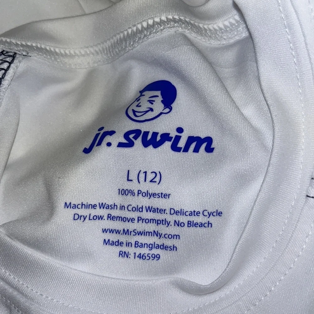 Jr Swim white unisex rash guard L = 12
